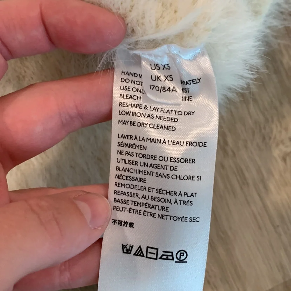 Anthropologie Chenille / Fur Cream Sweater - Picture 4 of 5